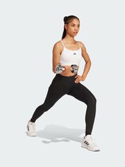 adidas White Aeroreact Training 3 Stripes Bra - Image 1 of 4