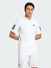 adidas White Club Tennis 3-Stripes Polo Shirt - Image 1 of 5