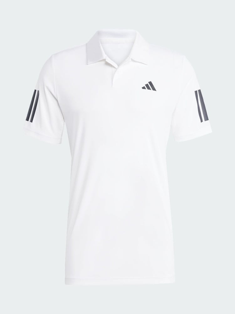 adidas White Club Tennis 3-Stripes Polo Shirt - Image 5 of 5