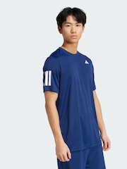 adidas Blue Club Tennis Climacool 3-Stripes T-Shirt - Image 1 of 5