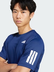 adidas Blue Club Tennis Climacool 3-Stripes T-Shirt - Image 3 of 5