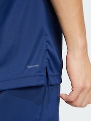 adidas Blue Club Tennis Climacool 3-Stripes T-Shirt - Image 4 of 5