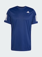 adidas Blue Club Tennis Climacool 3-Stripes T-Shirt - Image 5 of 5
