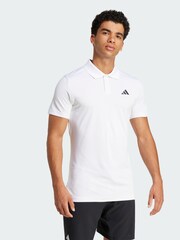 adidas White Tennis Climacool FreeLift Polo Shirt - Image 1 of 5