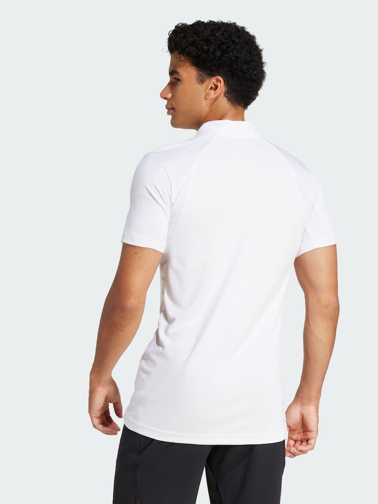 adidas White Tennis Climacool FreeLift Polo Shirt - Image 2 of 5