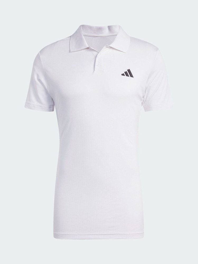 adidas White Tennis Climacool FreeLift Polo Shirt - Image 5 of 5