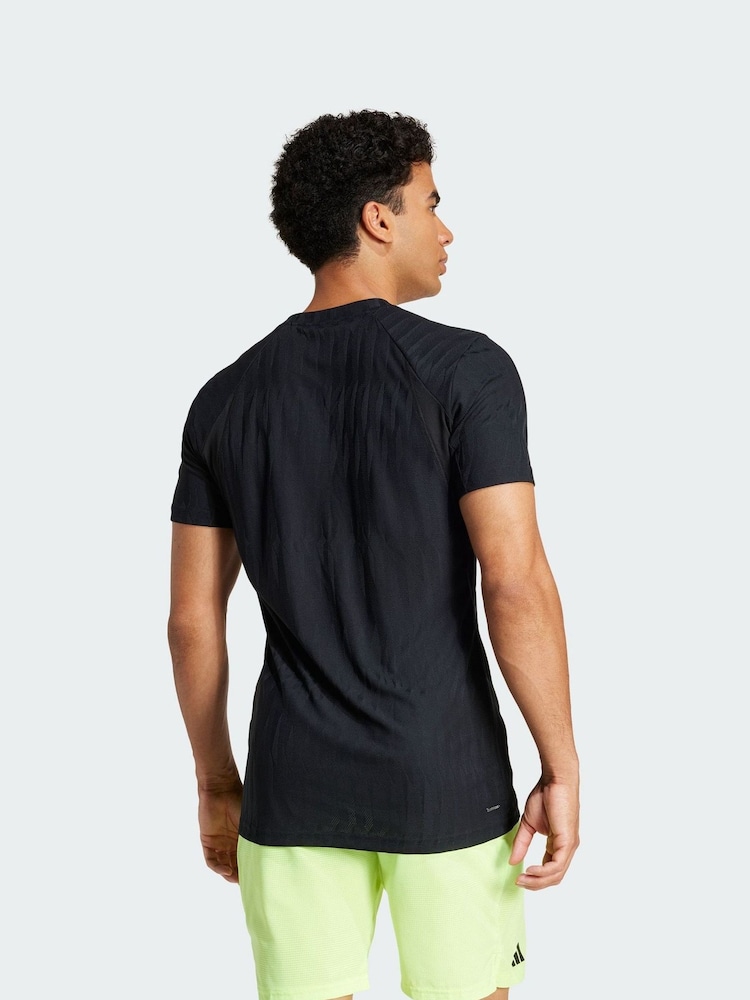 adidas Black Tennis Climacool+ AIRCHILL FreeLift T-Shirt - Image 2 of 5
