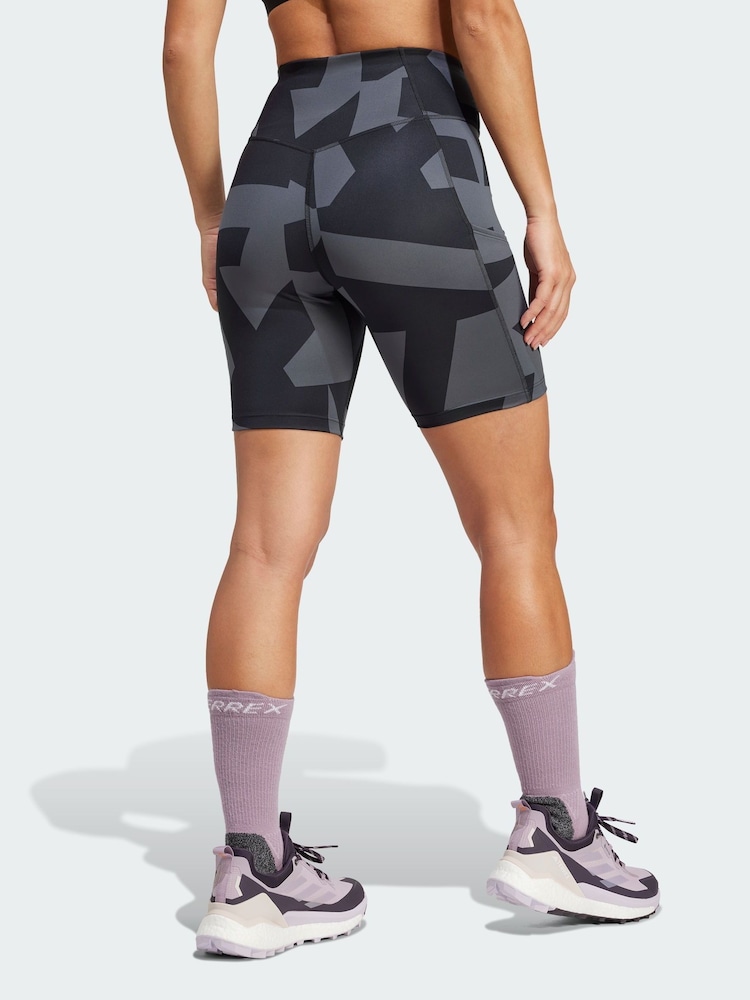 adidas Terrex Grey Multi 8-Inch Tight Shorts Printed - Image 2 of 5 adidas Terrex Grey Multi 8-Inch Tight Shorts Printed - Image 2 of 5