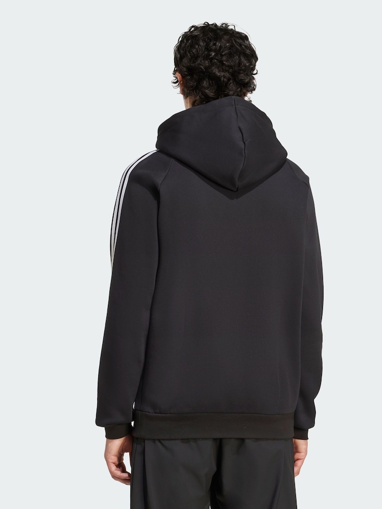 adidas Originals Black Adicolor Teamgeist Cut Line Hoodie - Image 2 of 5 adidas Originals Black Adicolor Teamgeist Cut Line Hoodie - Image 2 of 5