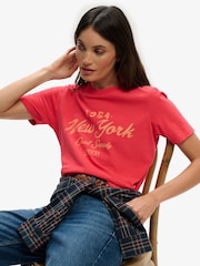 Superdry Red Beach Club Relaxed T-Shirt - Image 5 of 6