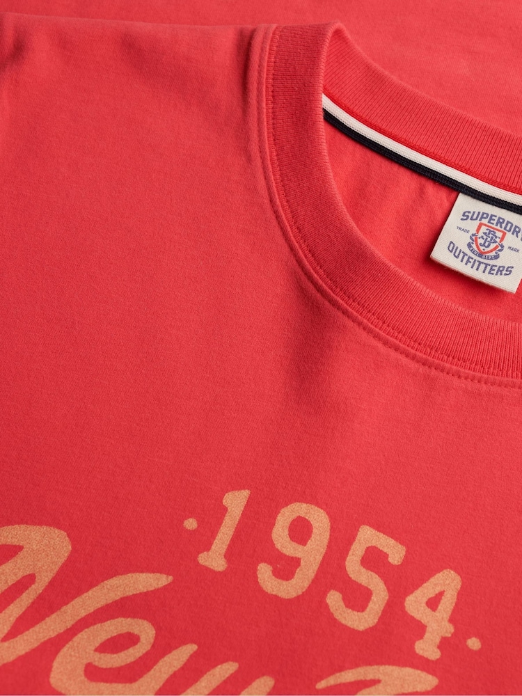 Superdry Red Beach Club Relaxed T-Shirt - Image 6 of 6