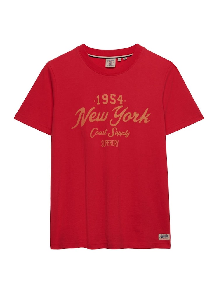 Superdry Red Beach Club Relaxed T-Shirt - Image 7 of 7