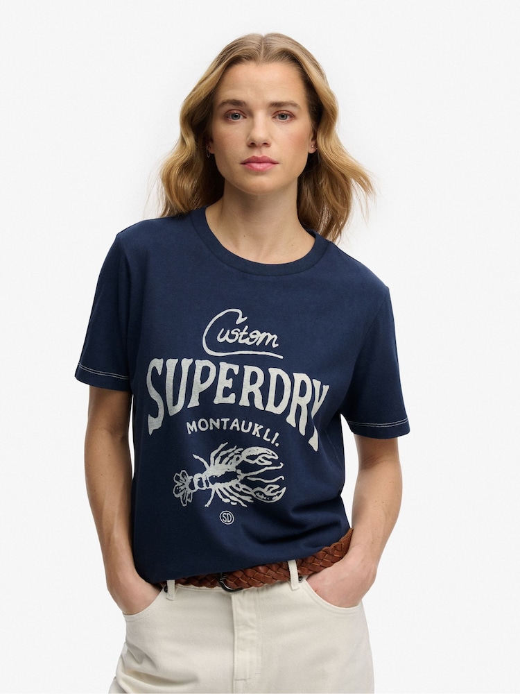 Superdry Navy T-Shirt - Image 1 of 6