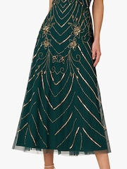 Adrianna Papell Green Studio Beaded Mesh Dress - Image 4 of 6