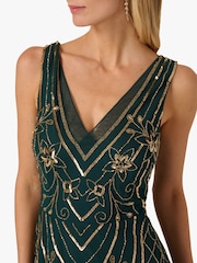 Adrianna Papell Green Studio Beaded Mesh Dress - Image 5 of 6