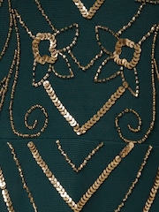 Adrianna Papell Green Studio Beaded Mesh Dress - Image 6 of 6