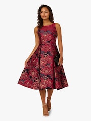 Adrianna Papell Blue Boat Neck Dress - Image 1 of 6