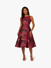 Adrianna Papell Blue Boat Neck Dress - Image 2 of 6