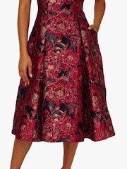 Adrianna Papell Blue Boat Neck Dress - Image 4 of 6