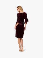 Adrianna Papell Red Velvet Bell Sleeve Short Dress - Image 2 of 6