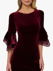 Adrianna Papell Red Velvet Bell Sleeve Short Dress - Image 4 of 6
