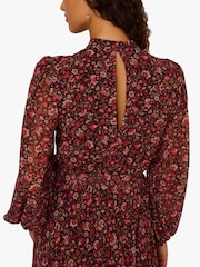 Vestido preto de chiffon floral Adrianna Papell - Imagem 5 de 6