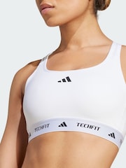 adidas White Tech Fit Bra - Image 1 of 4
