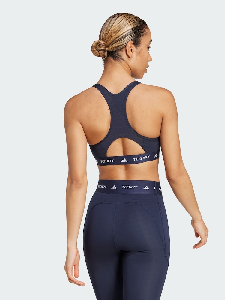 adidas Blue Tech Fit Bra - Image 2 of 4