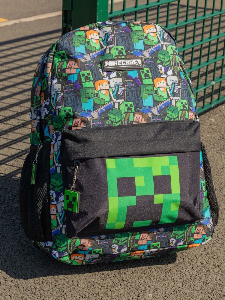 Vanilla Underground Green Minecraft Boys Creeper And Zombie All-Over Print Backpack - Image 1 of 6