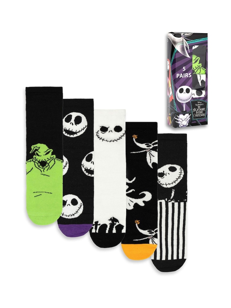 Vanilla Underground Nightmare Before Xmas Calf Socks Set of 5 - Imagem 1 de 6
