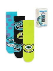 Vanilla Underground Blue Monsters Inc Calf Socks Set of 3 - Image 1 of 6
