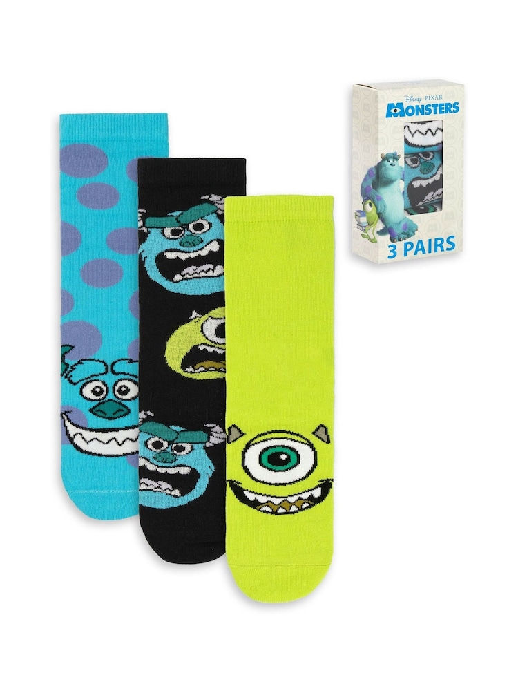 Vanilla Underground Blue Monsters Inc Calf Socks Set of 3 - Image 1 of 6