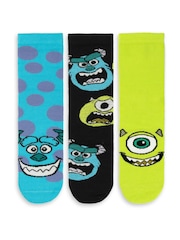 Vanilla Underground Blue Monsters Inc Calf Socks Set of 3 - Image 2 of 6