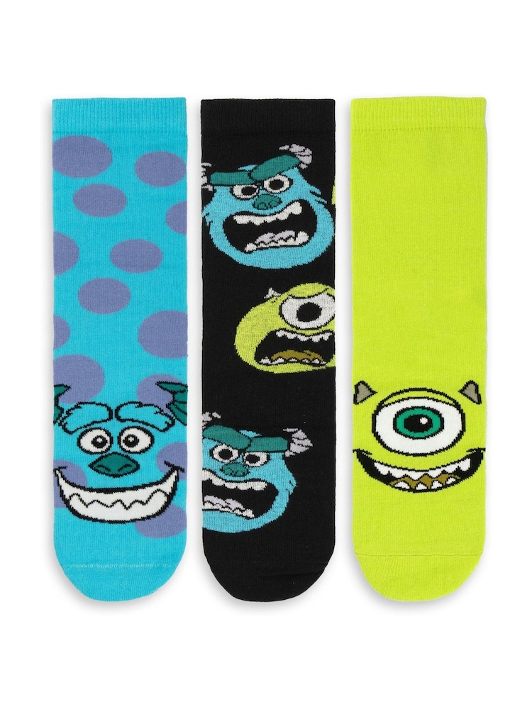 Vanilla Underground Blue Monsters Inc Calf Socks Set of 3 - Image 2 of 6