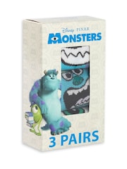 Vanilla Underground Blue Monsters Inc Calf Socks Set of 3 - Image 3 of 6