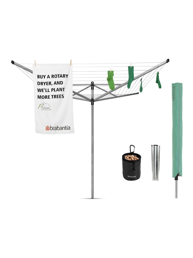 Brabantia Metallic Grey Lift-O-Matic Rotary Dryer Airer with Accessories - Image 5 of 5 Brabantia Metallic Grey Lift-O-Matic Rotary Dryer Airer with Accessories - Image 5 of 5