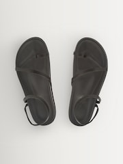 Ancient Greek Sandals Black Eleftheria Black Satin Open Sandals - Image 3 of 4