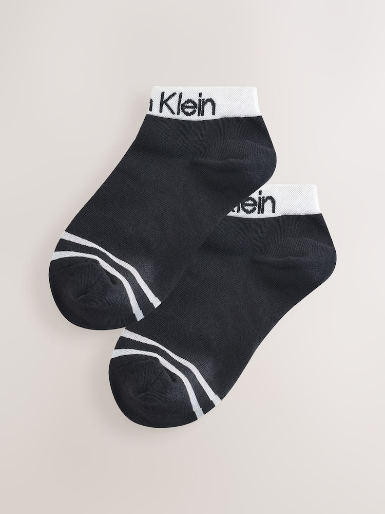 Calvin Klein Black Logo Socks 2 Pack - Image 1 of 2