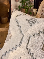FatFace Natural Geo Diamond Cotton Tufted Cushion - Image 3 of 6