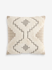 FatFace Natural Geo Diamond Cotton Tufted Cushion - Image 5 of 6