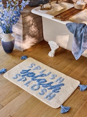 FatFace Blue Splash Slogan 100% Cotton Bath Mat - Image 3 of 5