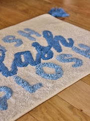 FatFace Blue Splash Slogan 100% Cotton Bath Mat - Image 5 of 5