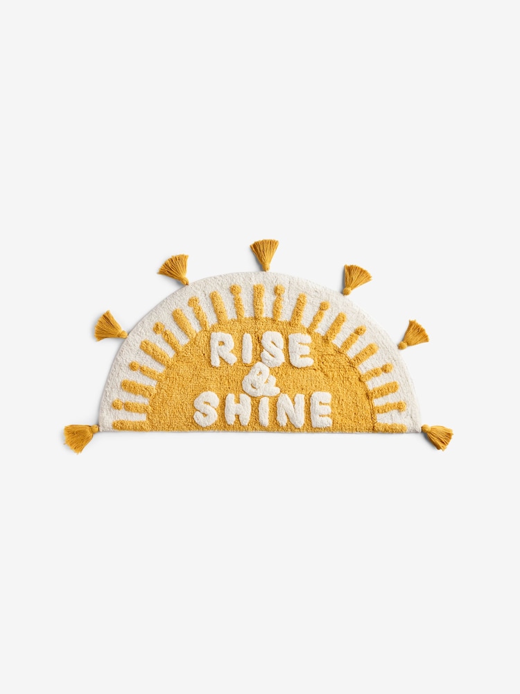 FatFace Yellow Sunshine Slogan 100% Cotton Bath Mat - Image 2 of 4