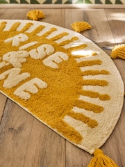 FatFace Yellow Sunshine Slogan 100% Cotton Bath Mat - Image 4 of 4