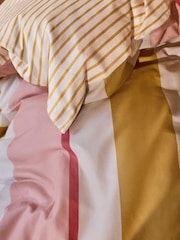 FatFace Pink/Ochre Stripe Bows Duvet Cover and Pillowcase Set - Image 4 of 6