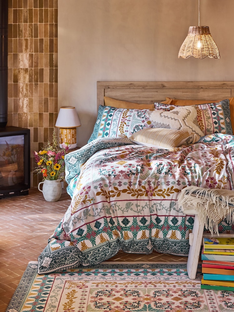 FatFace Multi Tile Print Duvet Cover and Pillowcase Set - Image 1 of 6