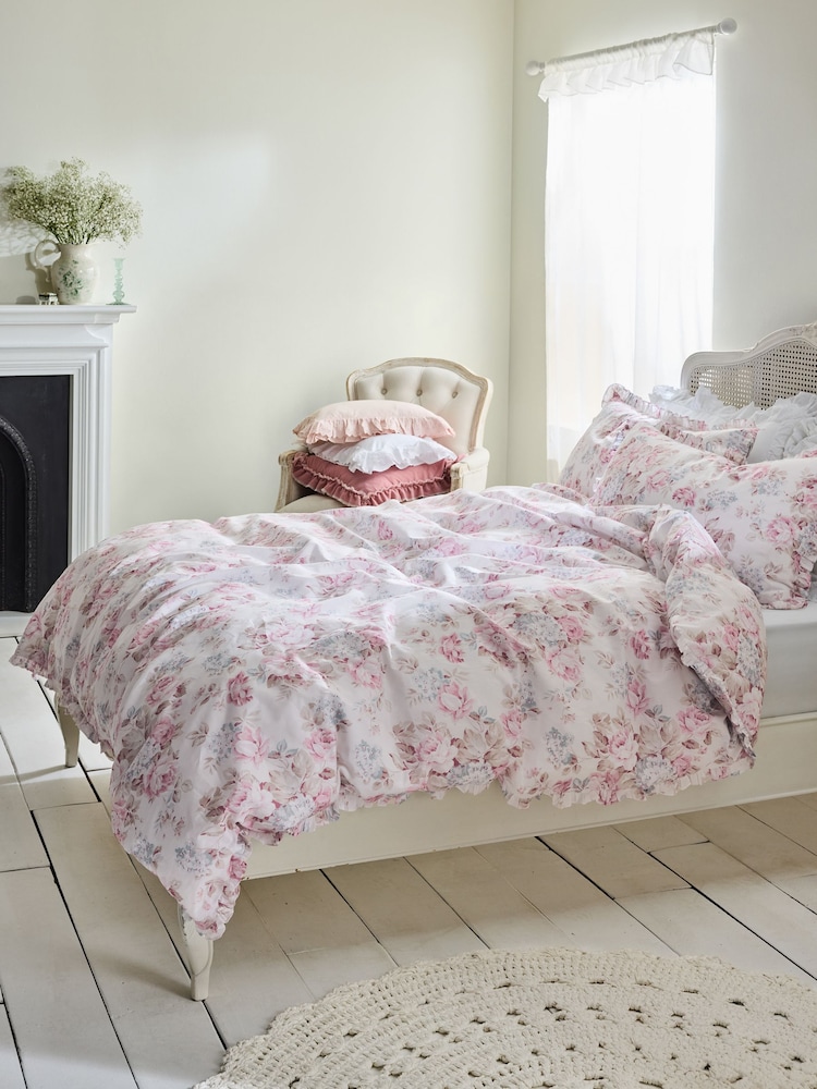 Shabby Chic by Rachel Ashwell® Cluster Floral Petite Ruffle Duvet Cover and Pillowcase Set - Image 1 of 5