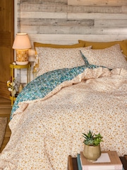 FatFace Blue Ditsy Floral Bows Duvet Cover and Pillowcase Set - Image 2 of 7