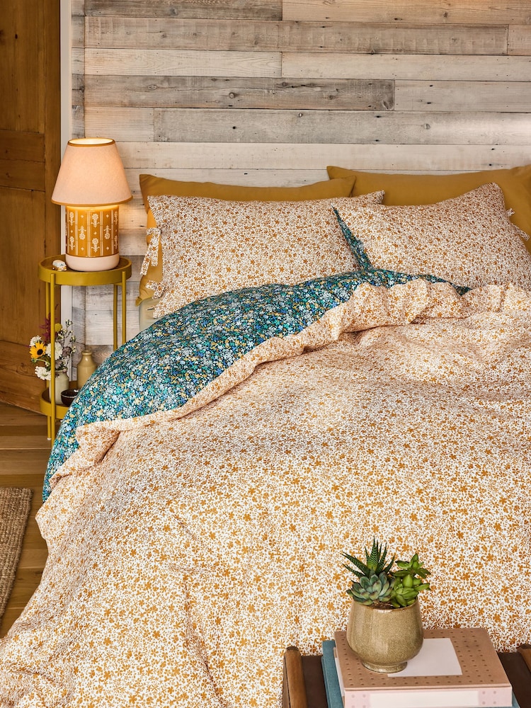 FatFace Blue Ditsy Floral Bows Duvet Cover and Pillowcase Set - Image 2 of 7