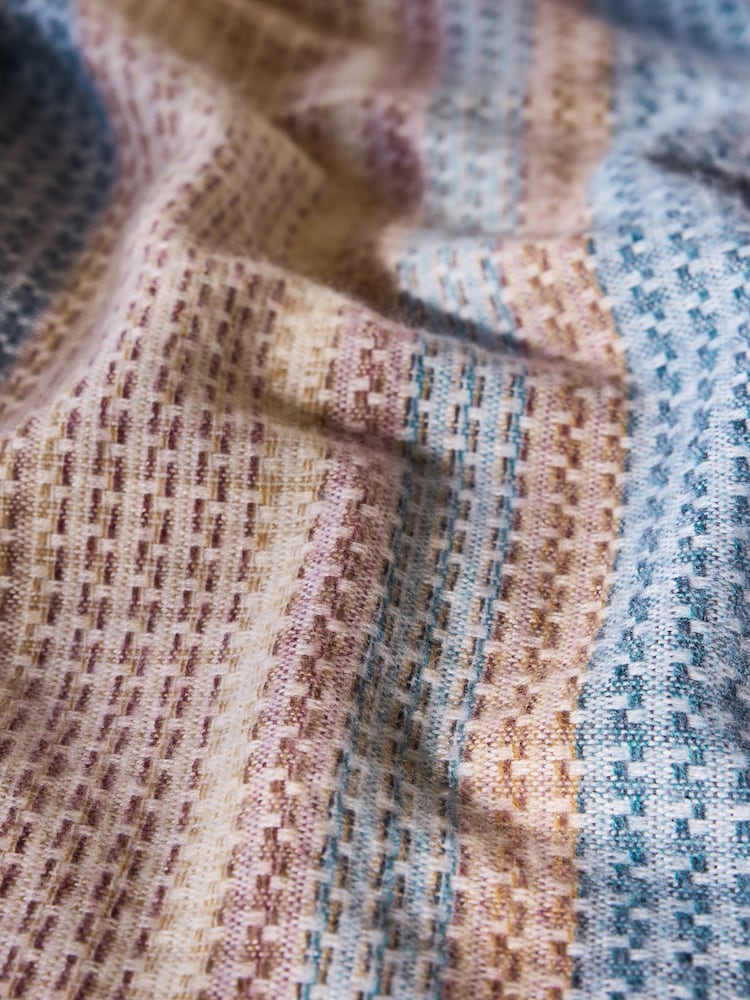 FatFace Multi Stripe Basket Weave Cosy Throw - Image 4 of 4 FatFace Multi Stripe Basket Weave Cosy Throw - Image 4 of 4